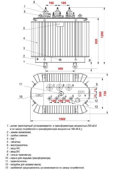 Трансформатор ТМГСУ11 160/10/0,4 У/Ун У1