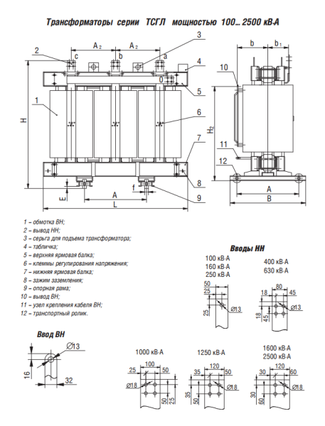 ТСГЛ 2500/10/0,4 У/Ун-0 У3 трансформатор