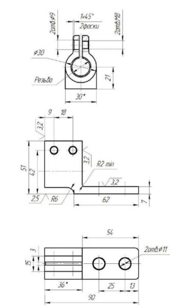 400 кВА зажим контактный НН (литьё, М20х2,5)