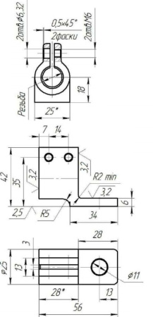 250 кВА зажим контактный НН (литьё, М16х1,5)